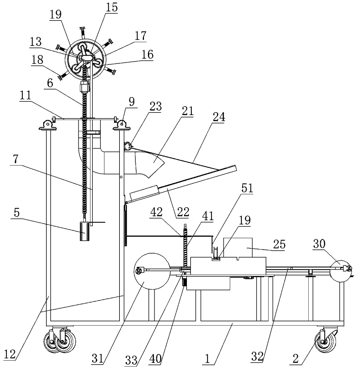 Abruption fruit picking and packing all-in-one machine