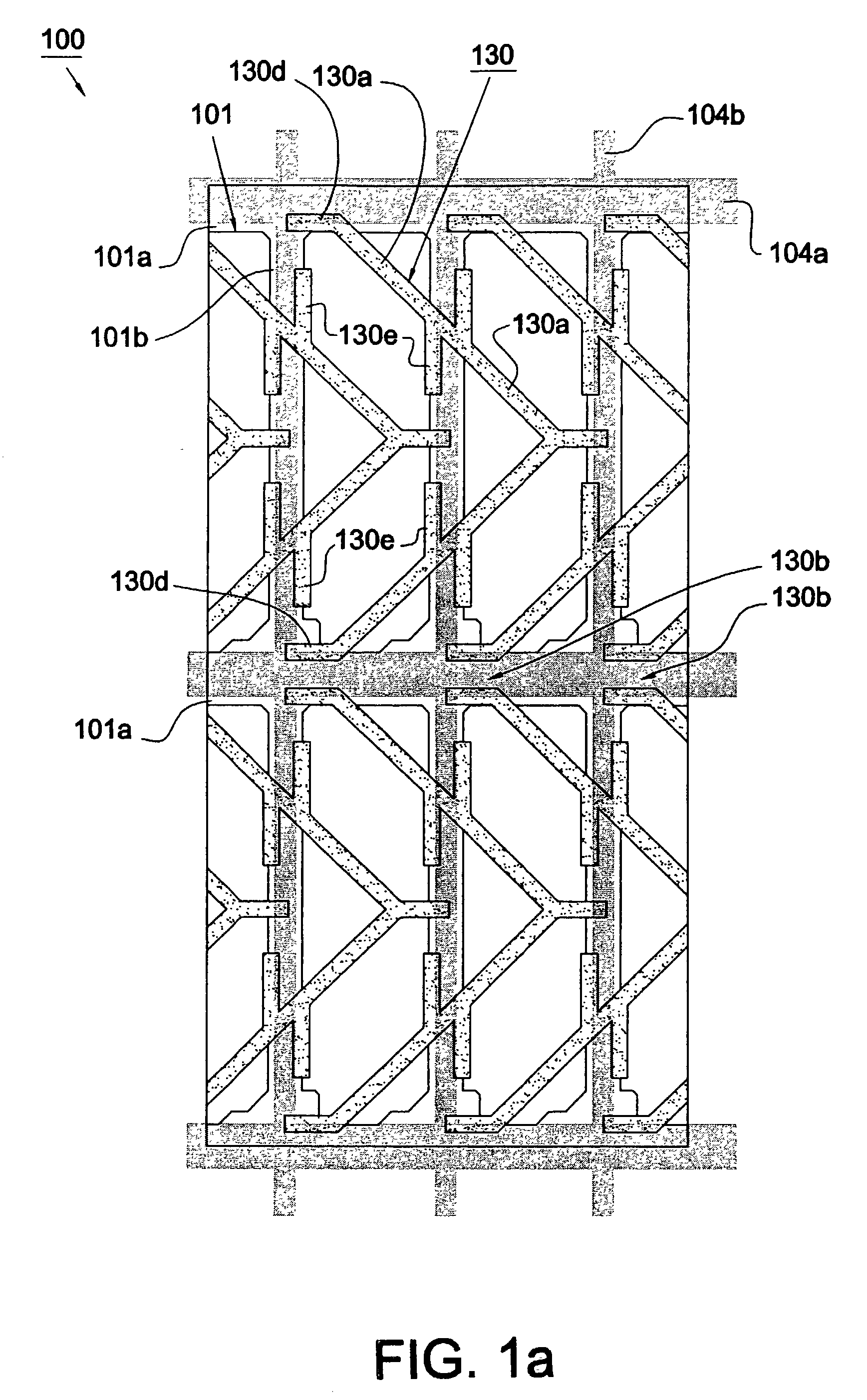 Liquid crystal display including array of protrusions in a broken zigzag pattern all formed within area of light-shielding matrix