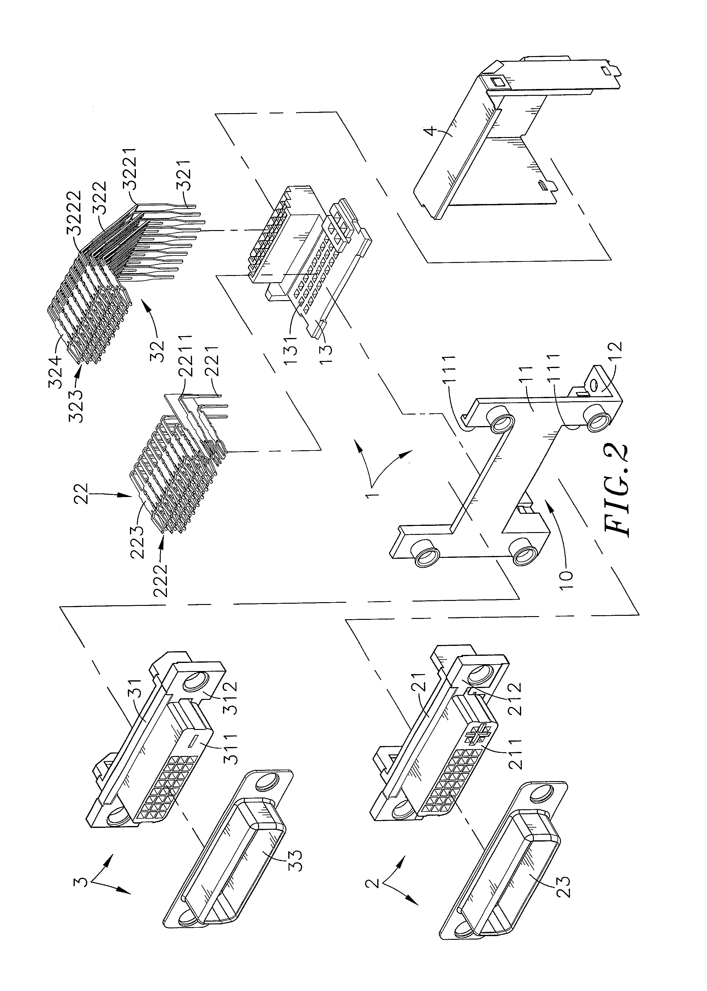 Digital visual interface dual-stack connector