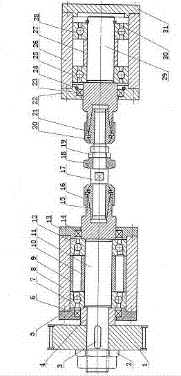 Quick-changing type hob main shaft of gear hobbing machine