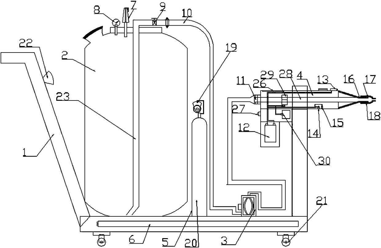 Building fire fighting device and fire extinguishing agent thereof