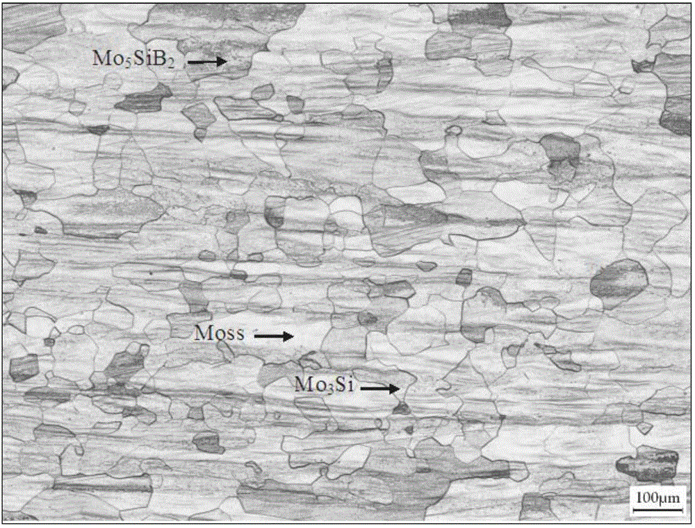 Mo-Si-B-Hf-Al alloy bar and preparation method thereof