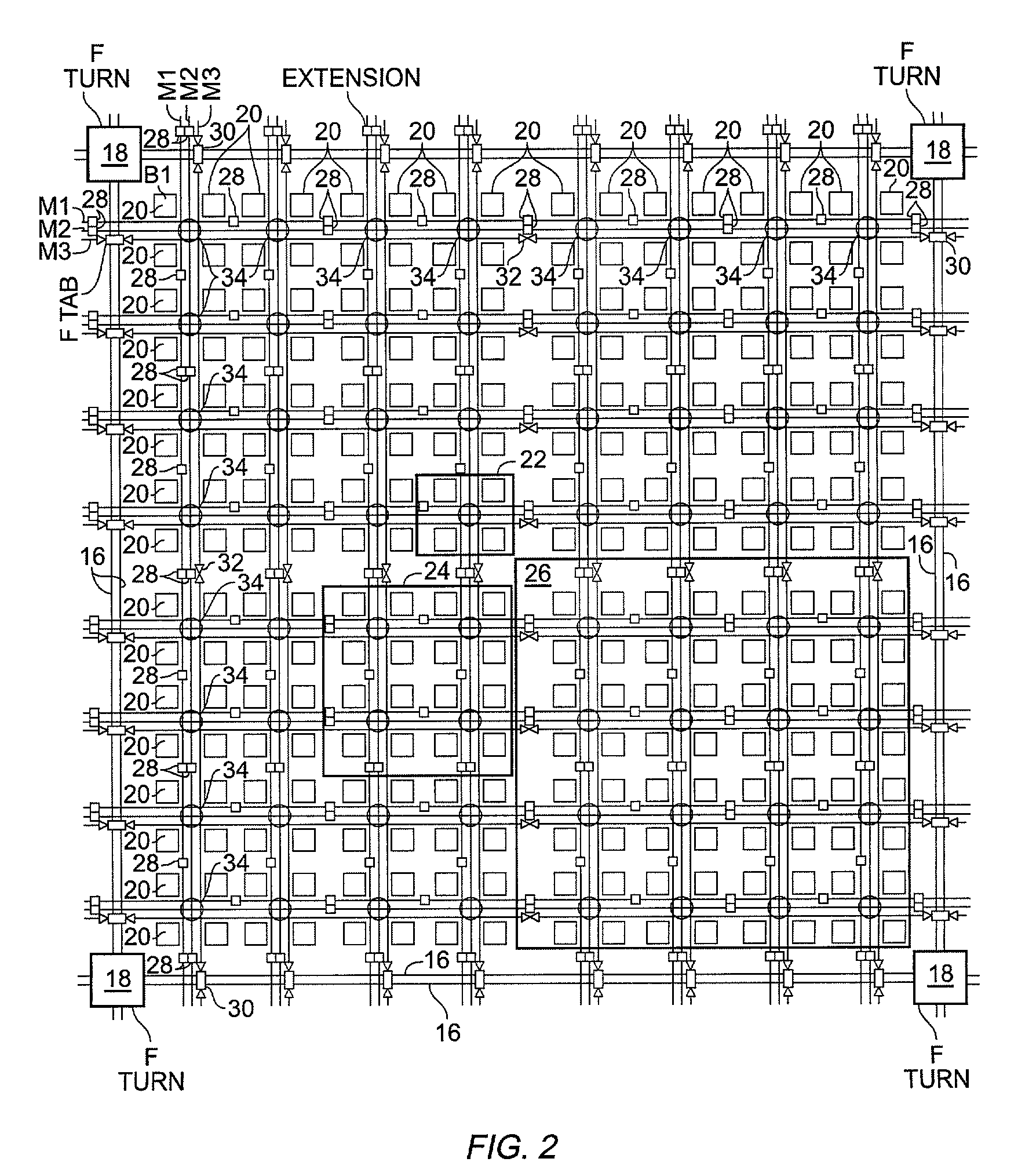 Block connector splitting in logic block of a field programmable gate array