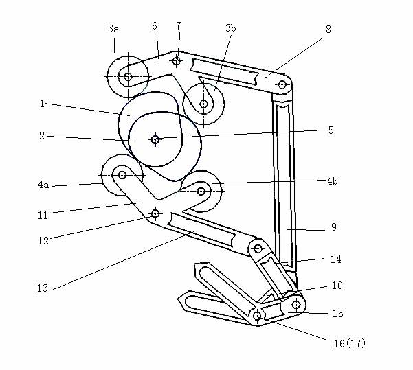 Double-output conjugate cam-connecting rod paper-transferring mechanism