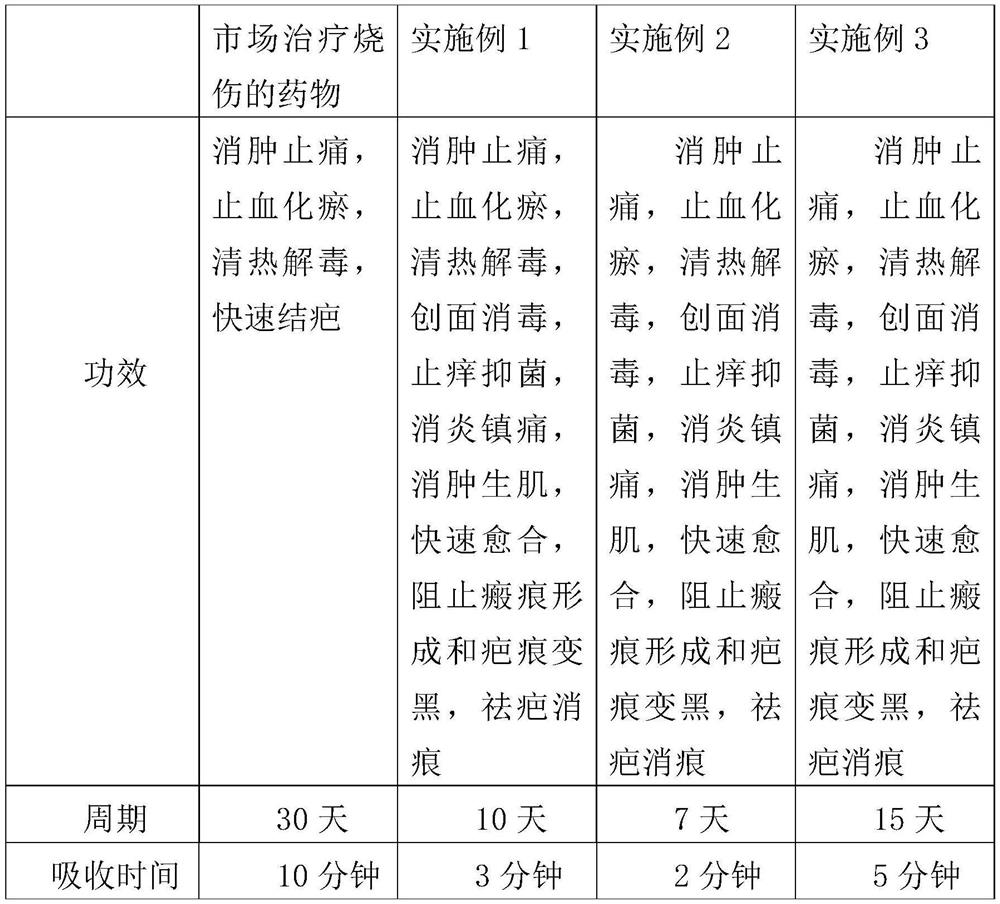 Burn tincture for treating burns and preparation method thereof