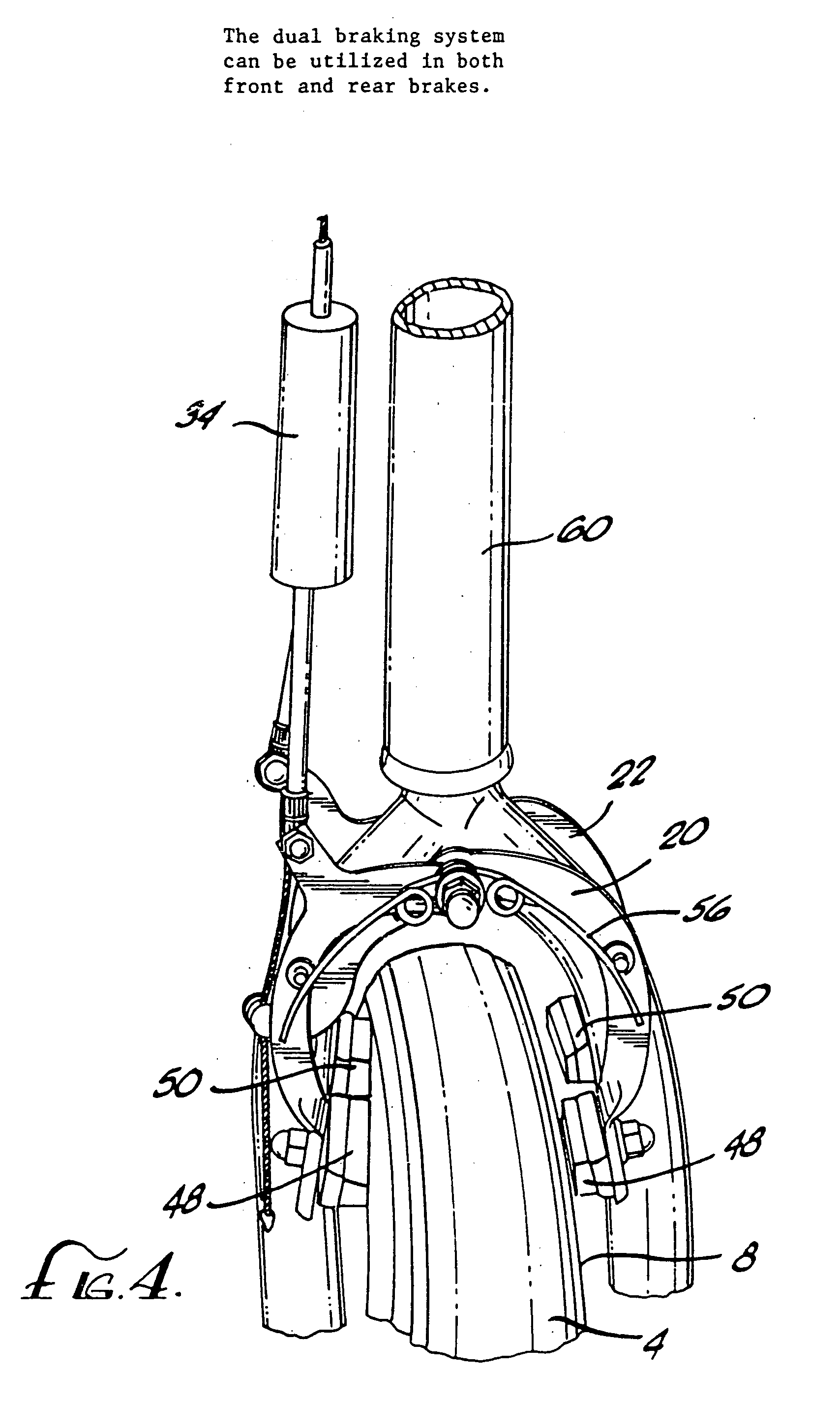 Dual bicycle braking system