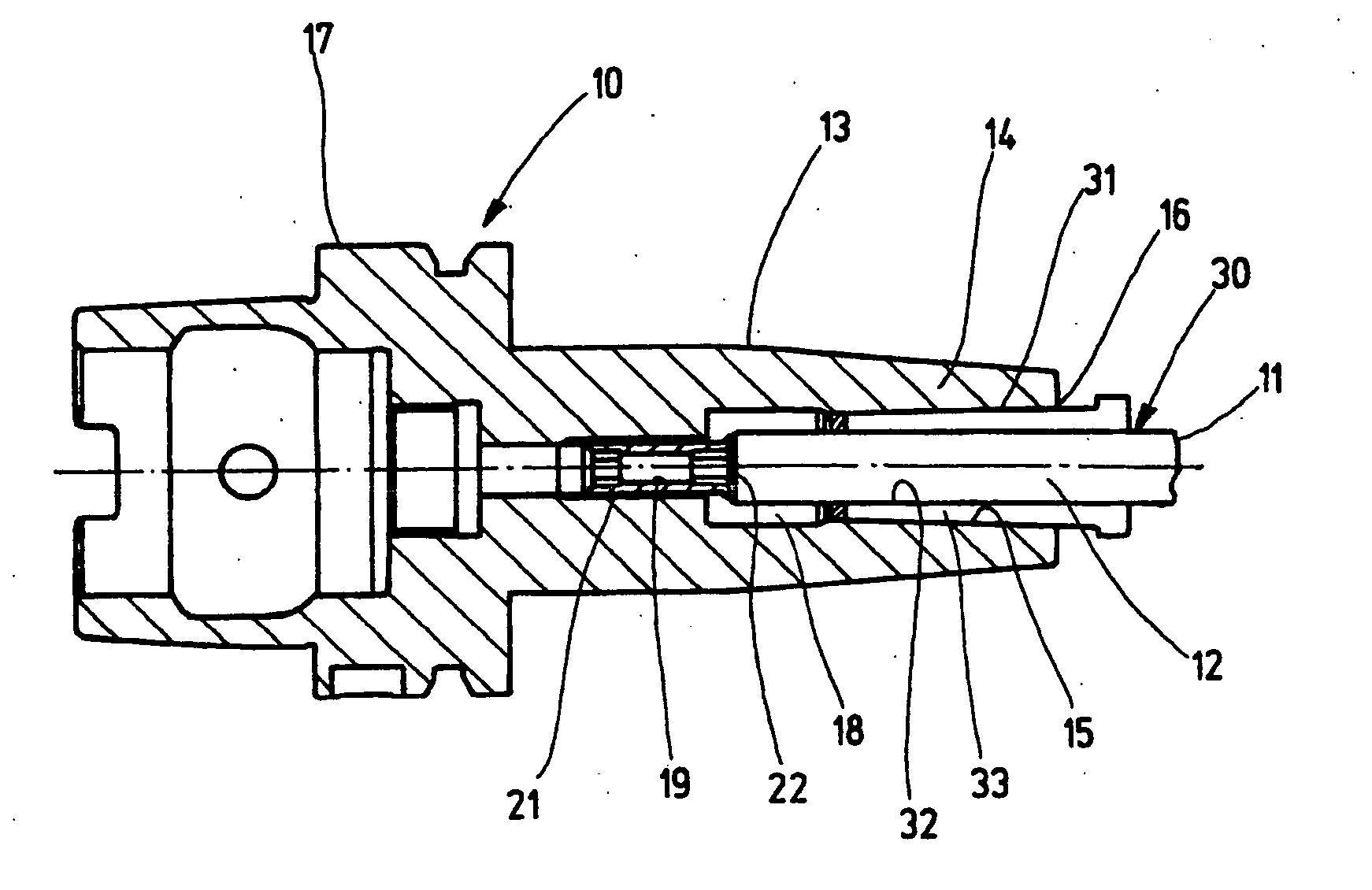 Tool holder for shrink-fit attachment of rotating tools with predominantly cylindrical shafts