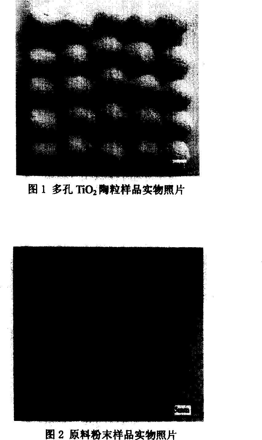 Method for preparing porous TiO2ceramsite photo catalyst with 3-D nano, structure