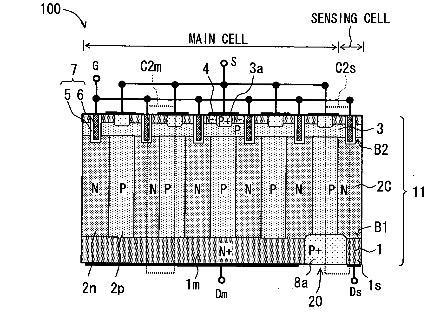 Semiconductor device including a plurality of cells