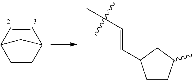 Two component mass polymerizable compositions containing polycycloolefin monomers and organoruthenium carbide precatalyst