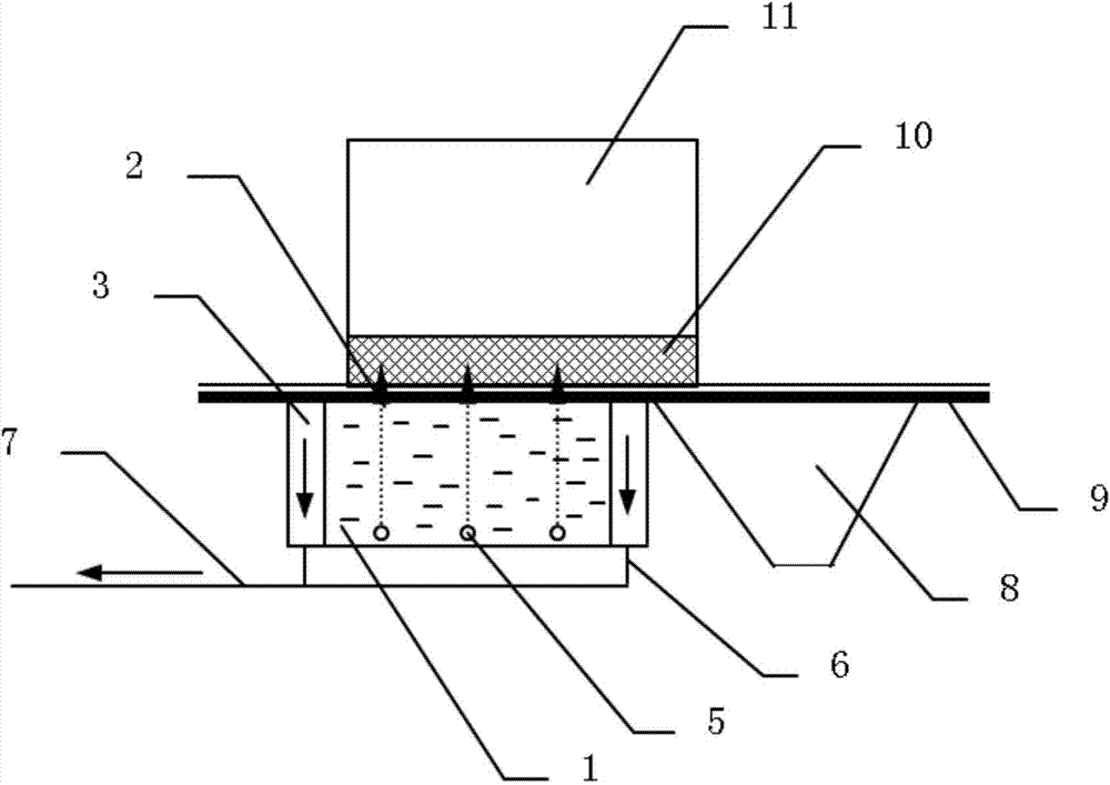 Water curtain type liquid sealing device for head and tail of sinter machine