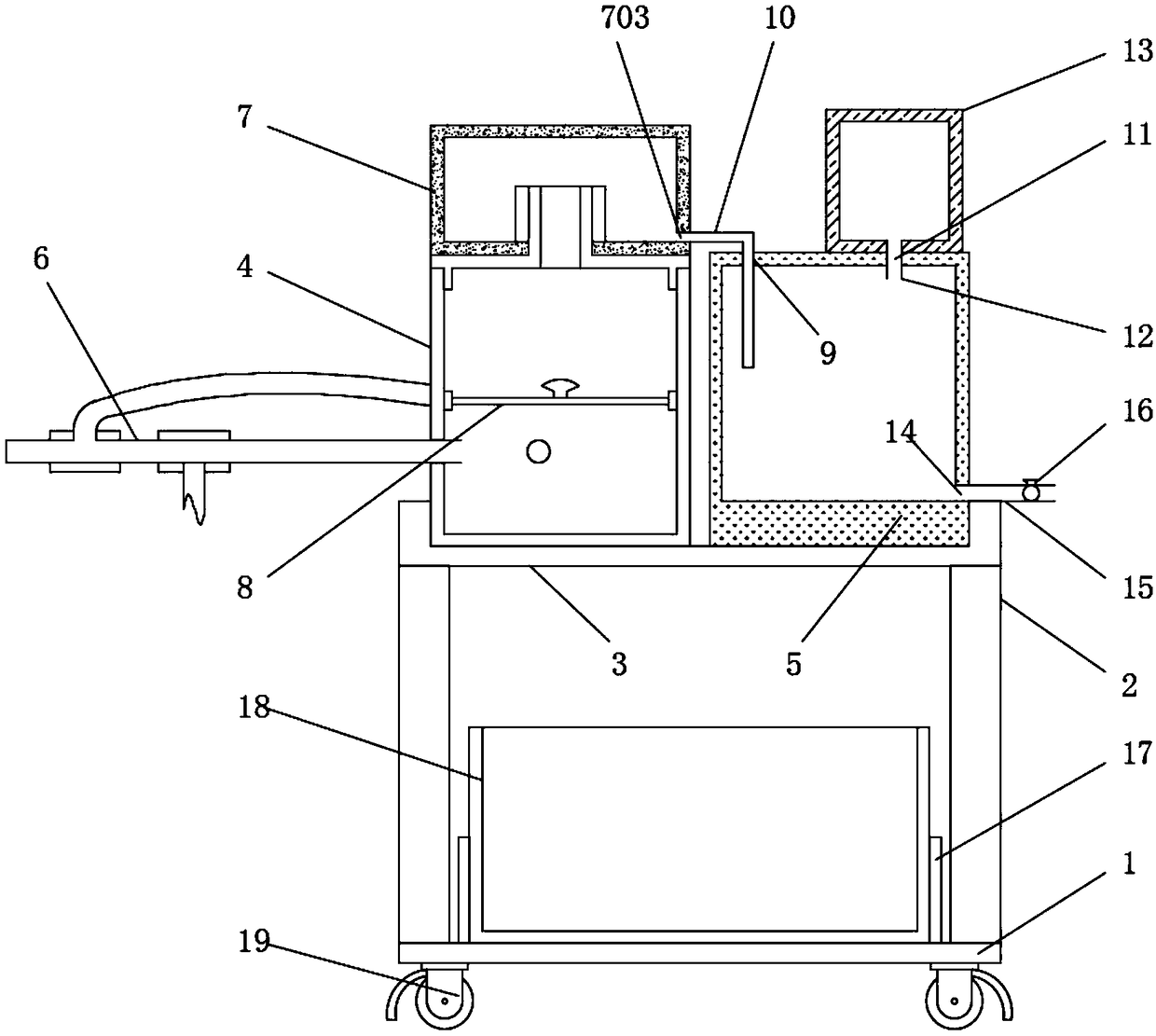 Anti-blocking drainage device for thoracic surgery department