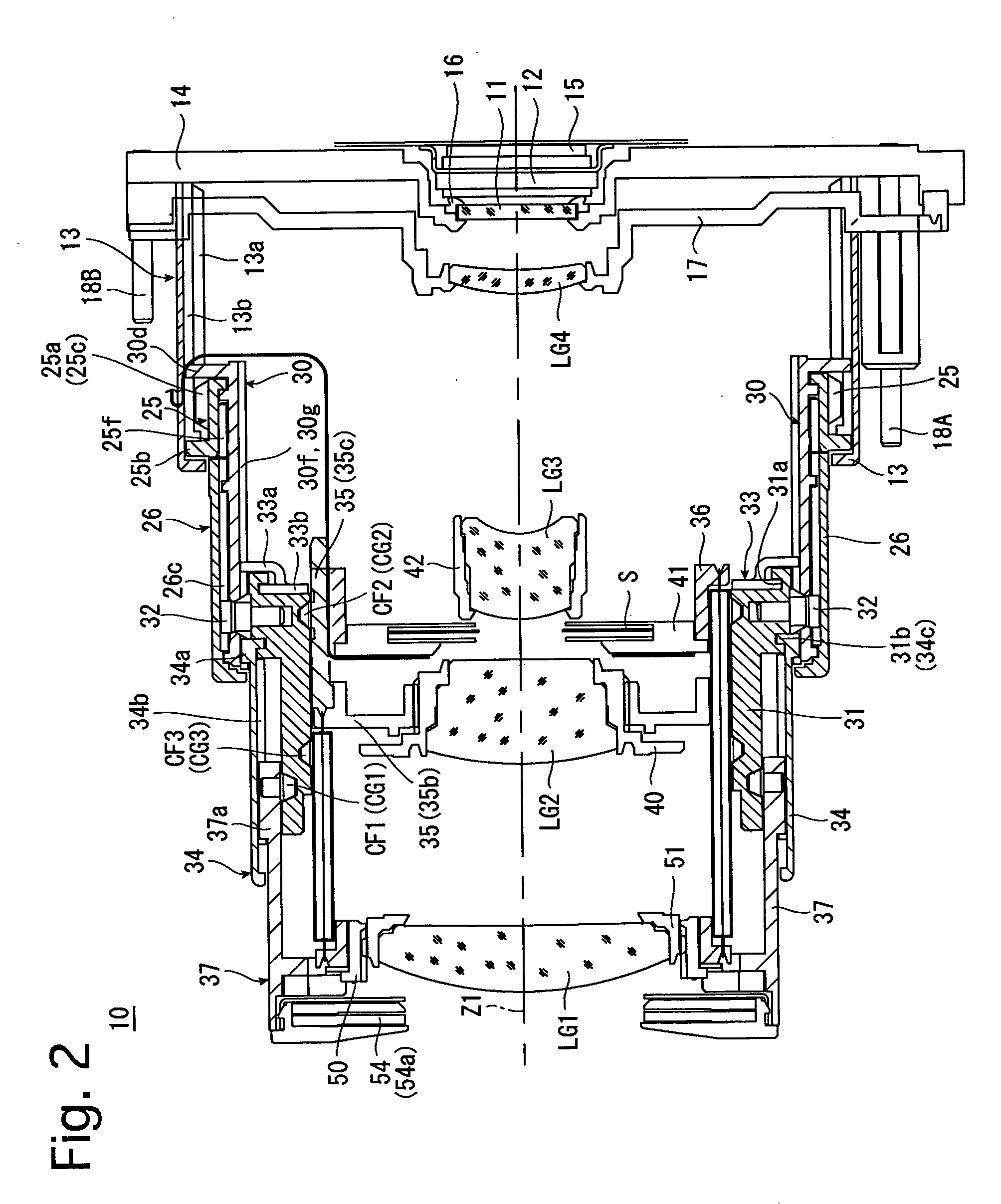 Cam mechanism of a zoom lens