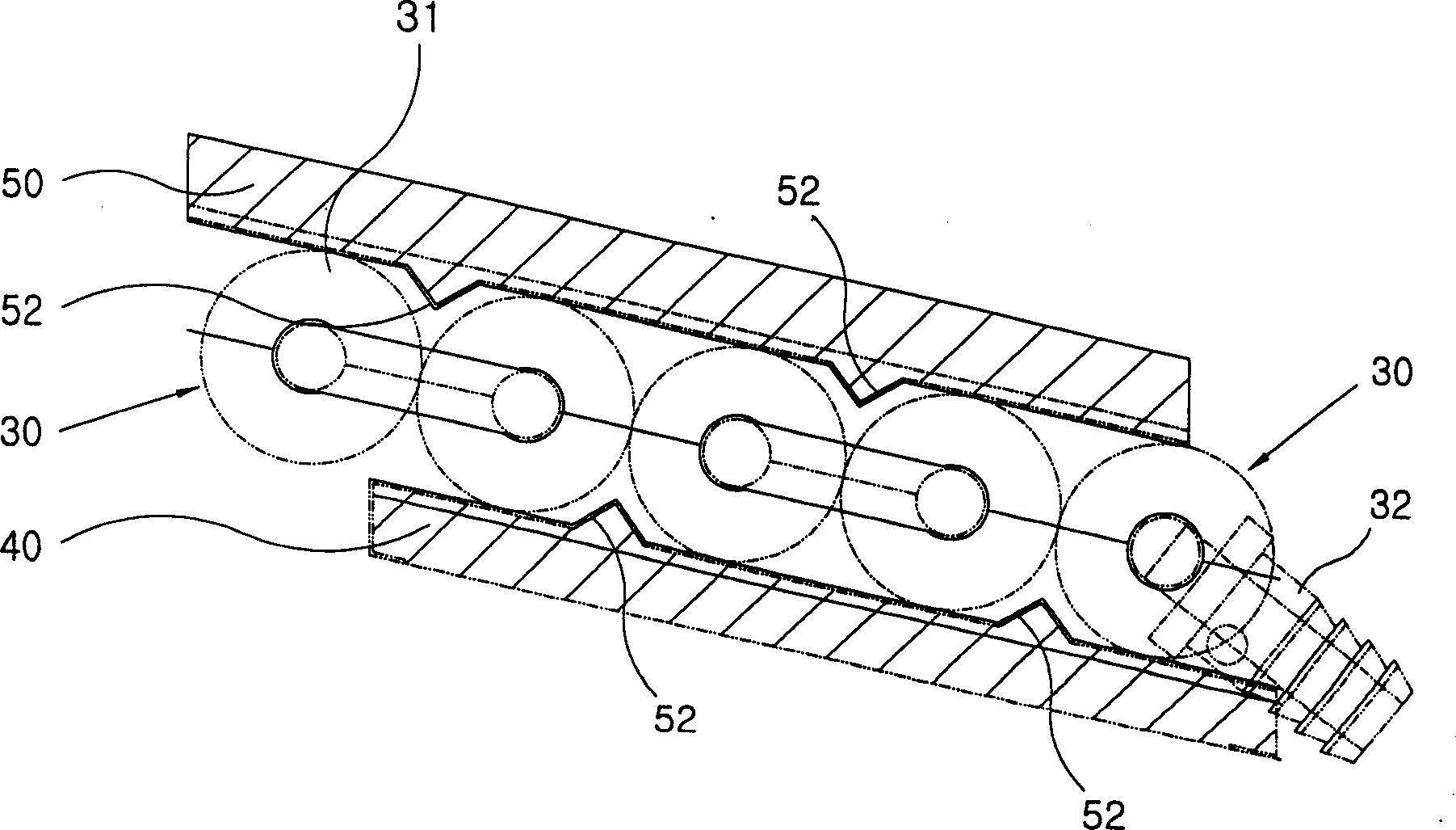 Heat exchanger structure for condensating gas-fired boiler