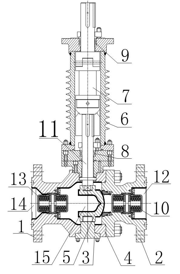 High-temperature and high-pressure steam pressure reducing ball valve and production technology thereof