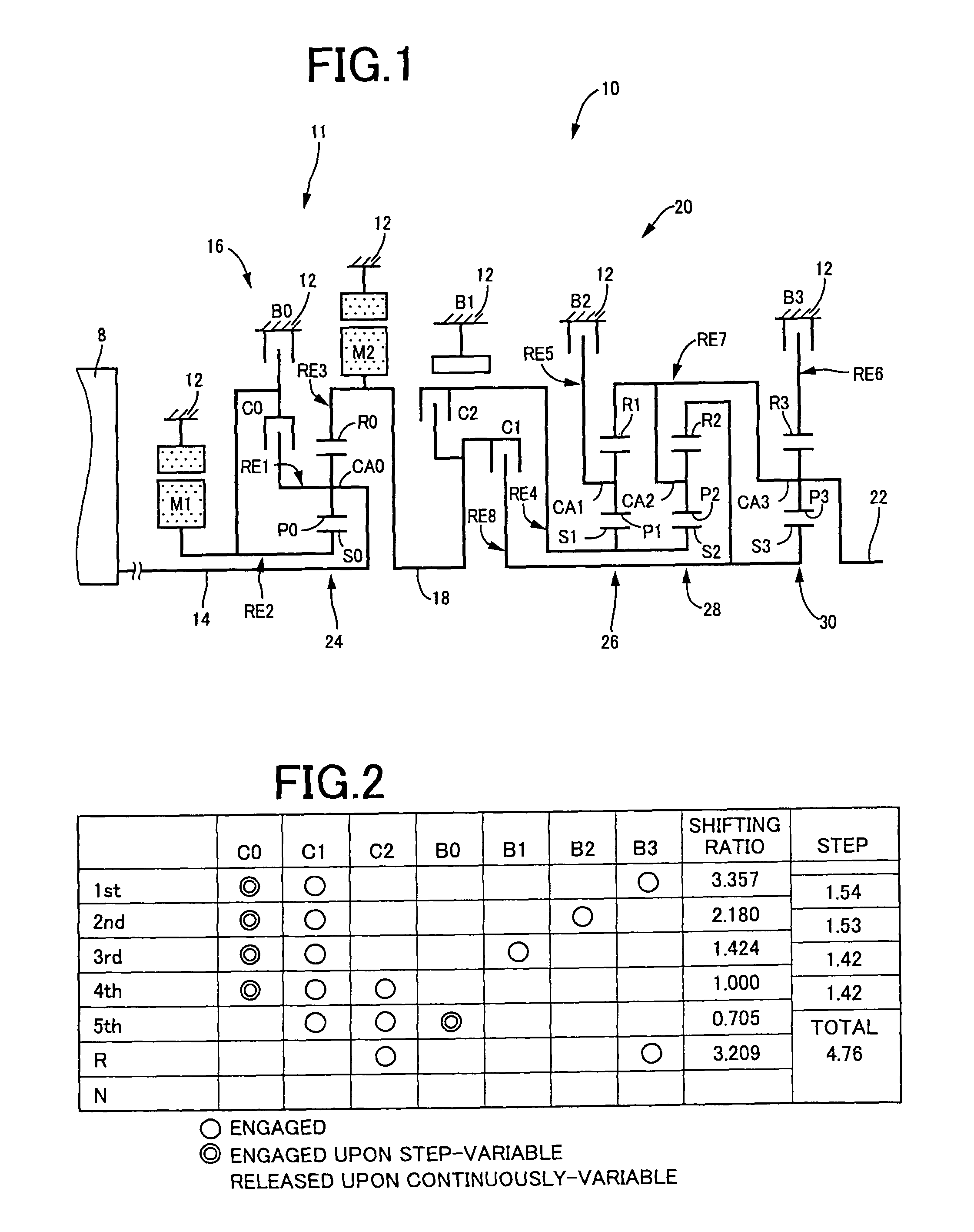 Control device for hybrid vehicle power transmitting apparatus