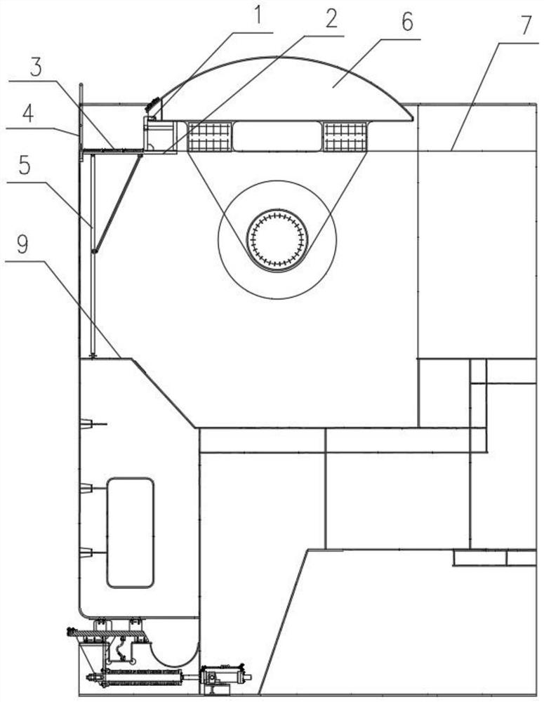 Rapid overhaul platform for maintenance of ship lift ship compartment door water stop rubber