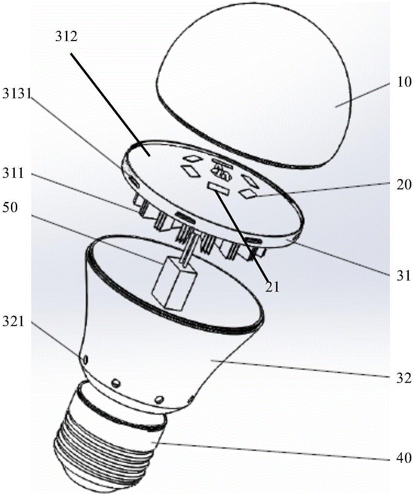 All-plastic LED bulb lamp for enhancing convection heat radiation