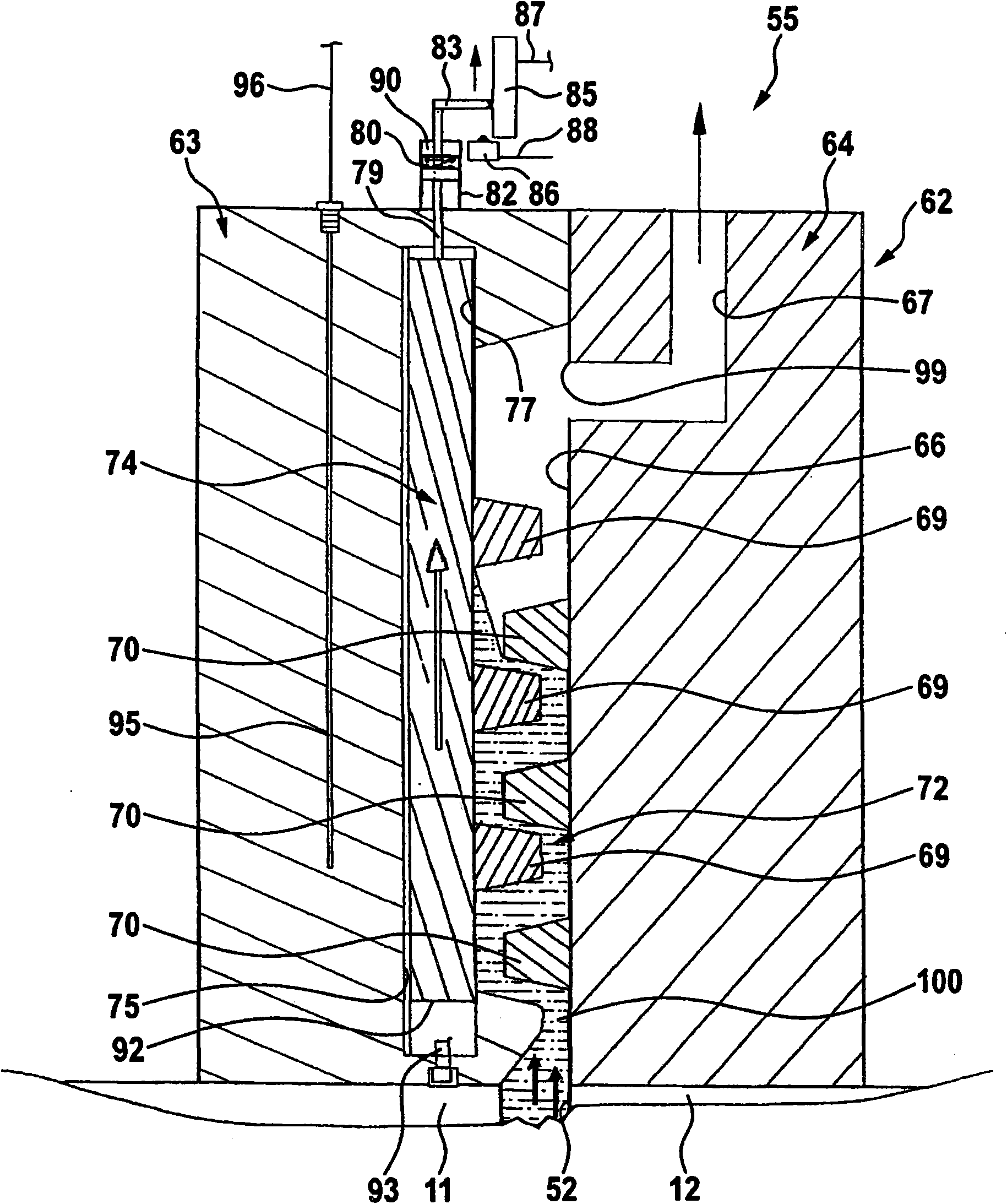 Ventilation unit for a die casting device