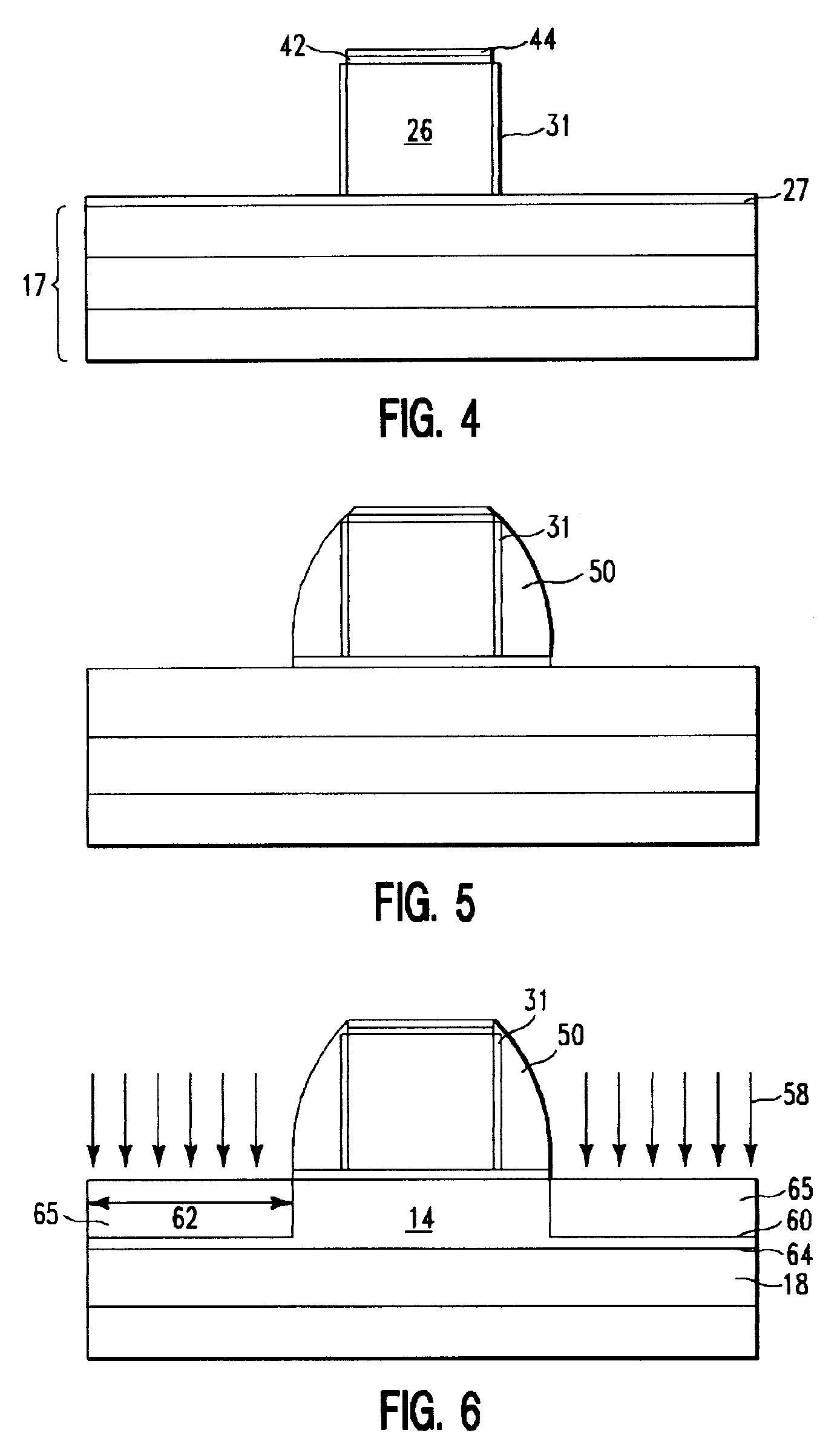 Structure and method for making strained channel field effect transistor using sacrificial spacer