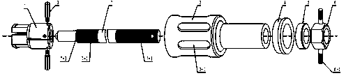 Tightly-propping pulling type detaching device for bearing neck bush