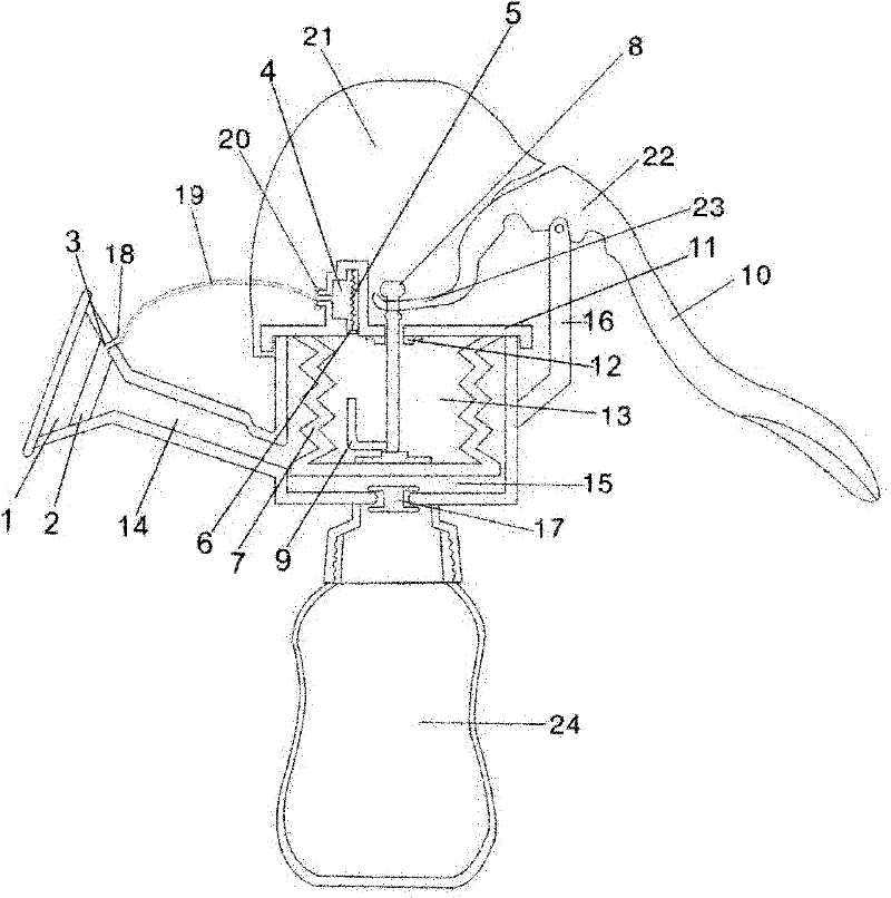 Suction imitation positive and negative pressure breast pump