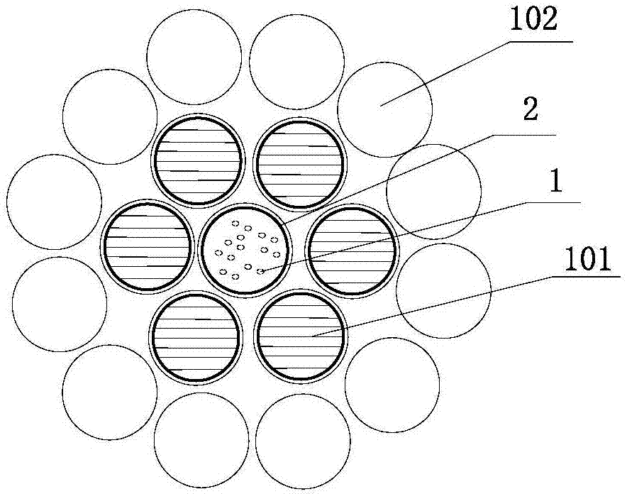 A lightning-proof double-conductor insulated ground wire with optical fiber on overhead lines