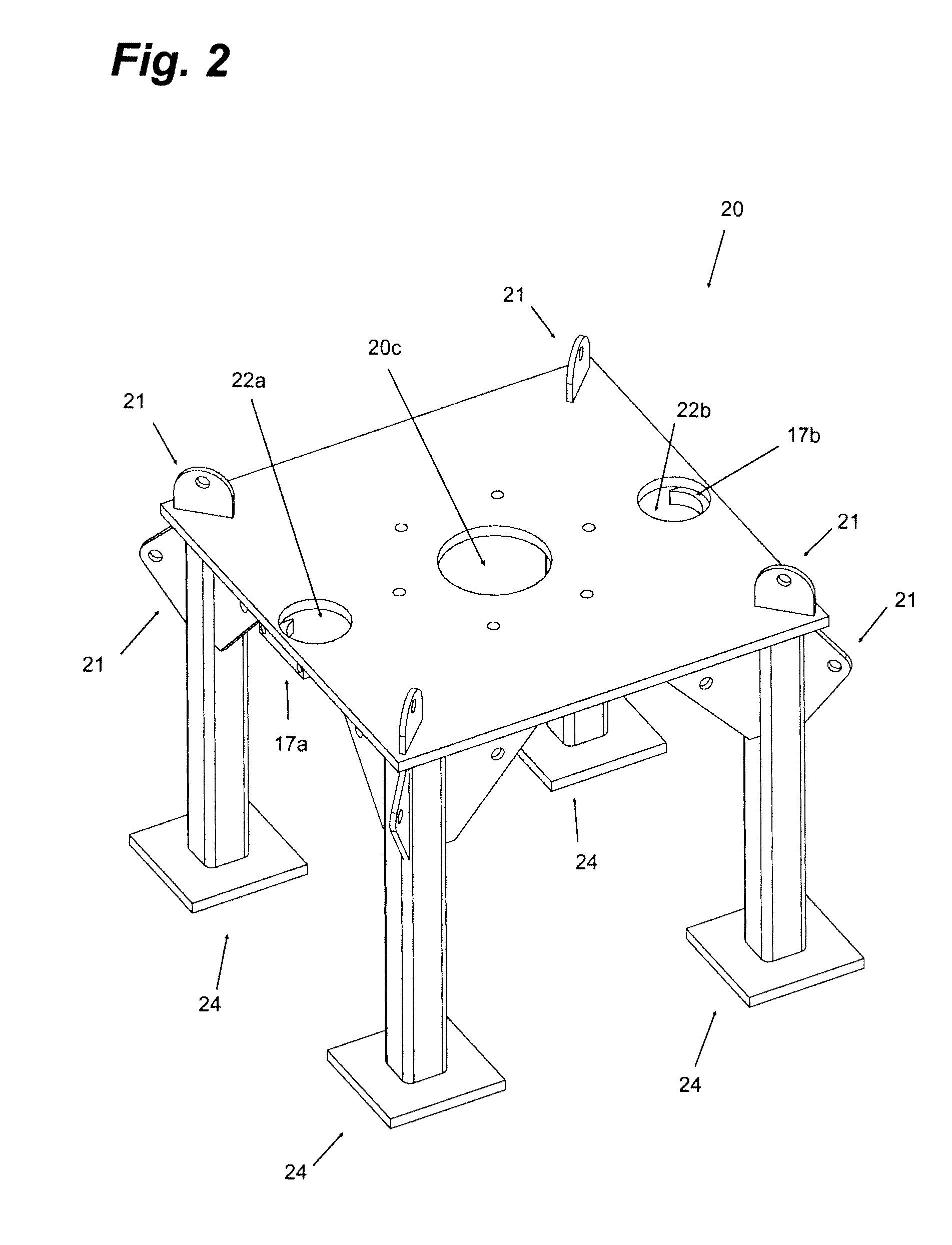 Push / pull system and support structure for snubbing unit or the like on a rig floor