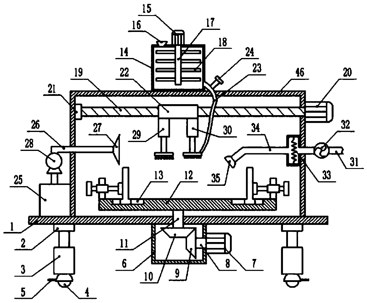 Spraying mechanism for mechanical equipment