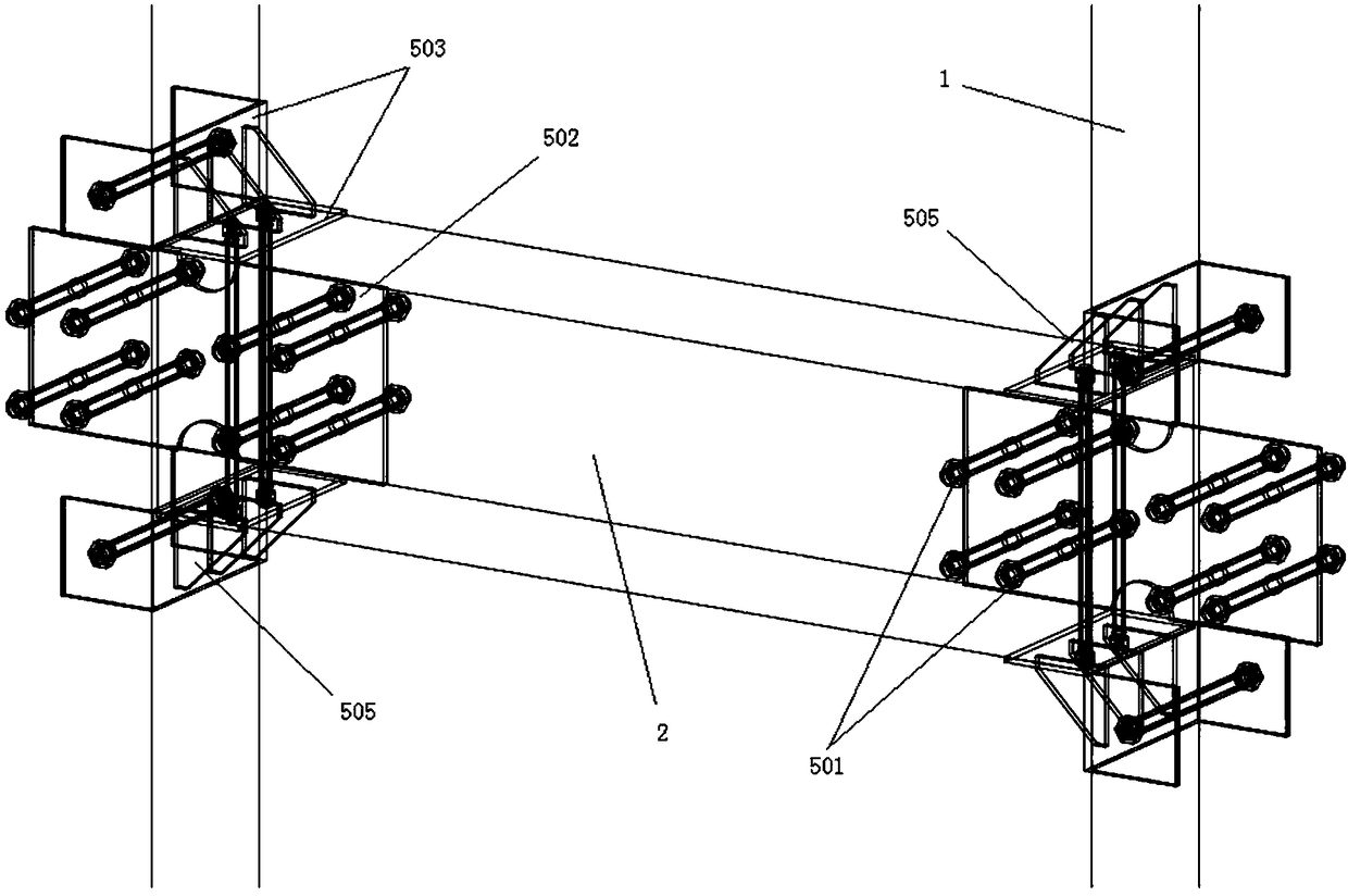 Prestress orthogonal laminated wood coupled shear wall capable of achieving swinging and self-resetting