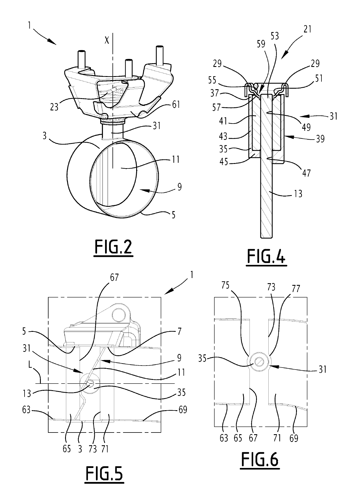 Piloted exhaust line valve and corresponding production method