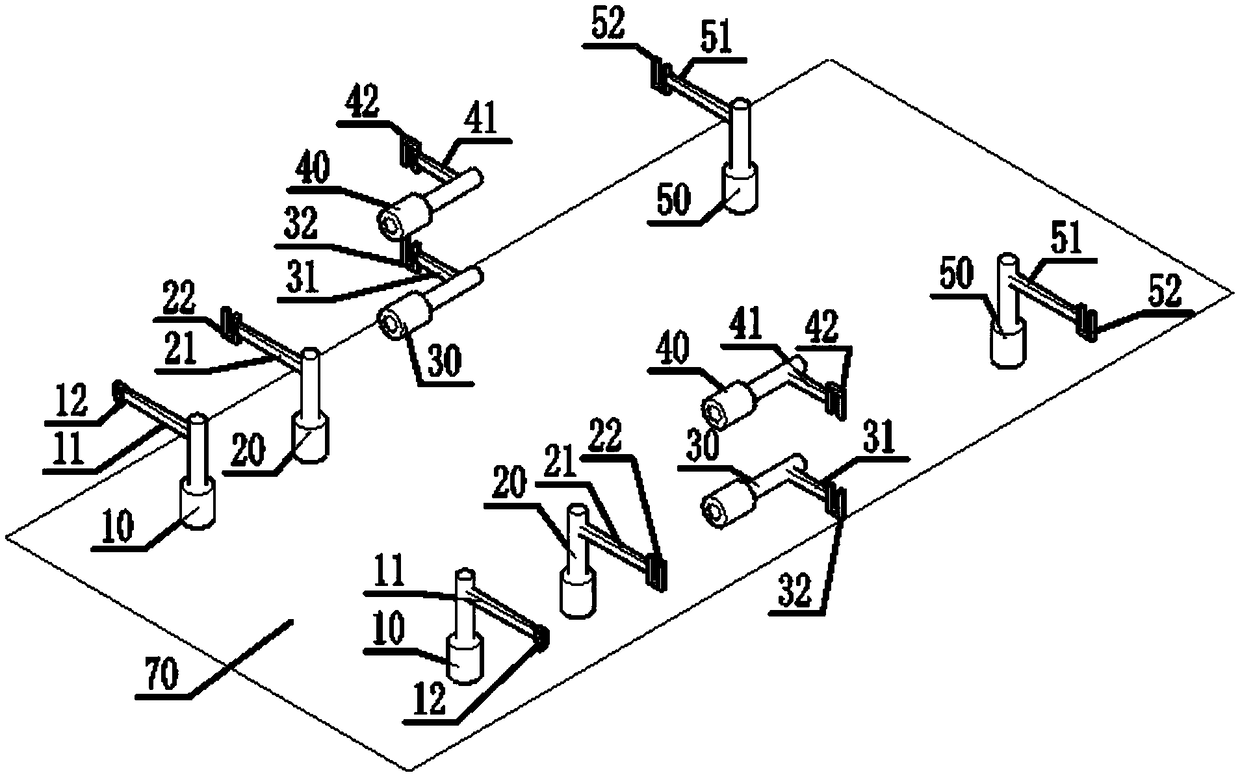 Push rod clamping type rope towing system and working method thereof