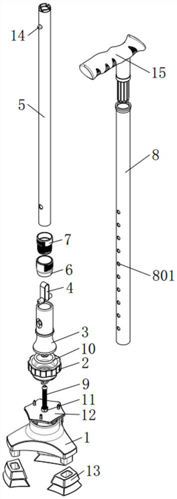 Walking stick with angle swinging function