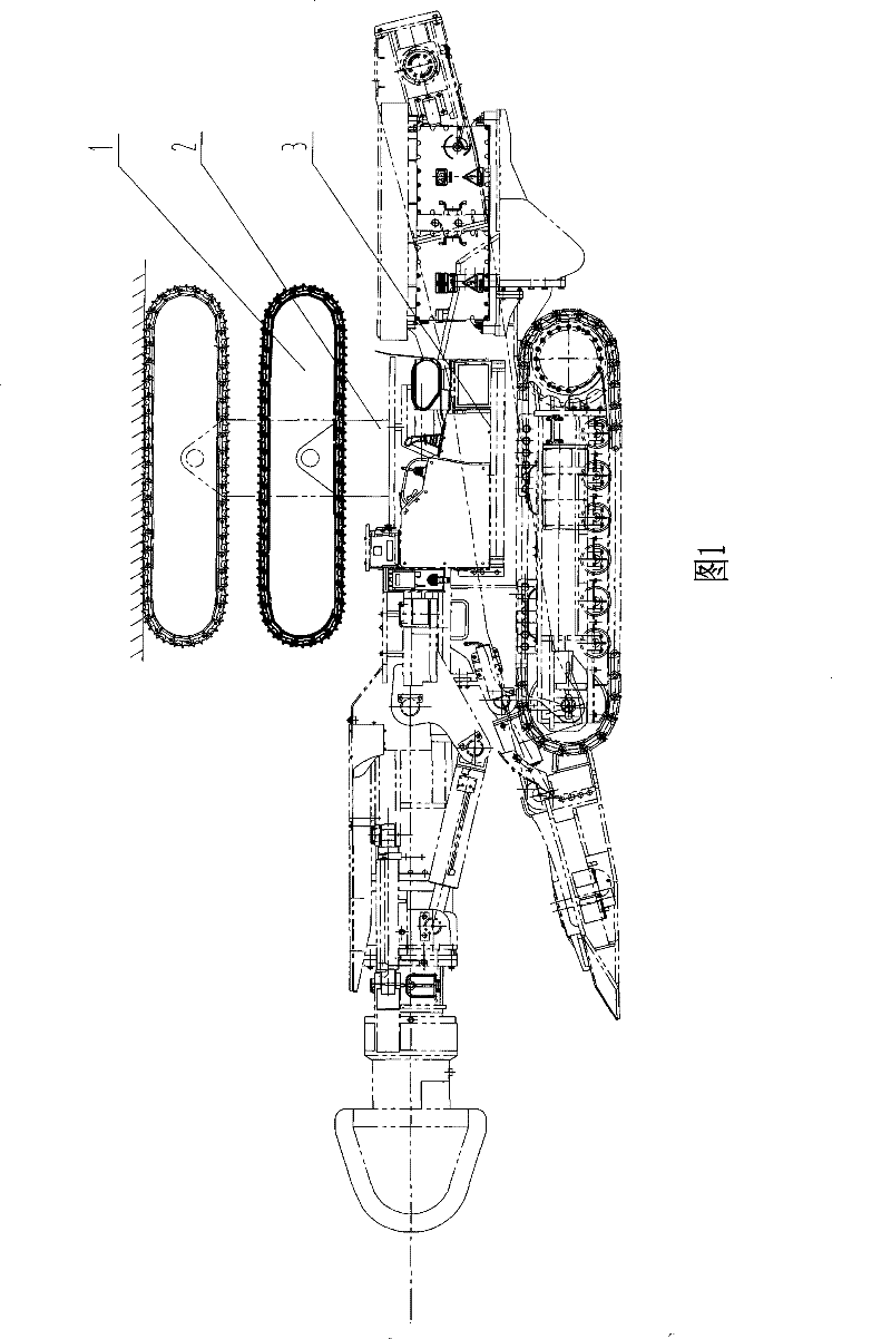 Auxiliary top traveling mechanism of tunneling machine