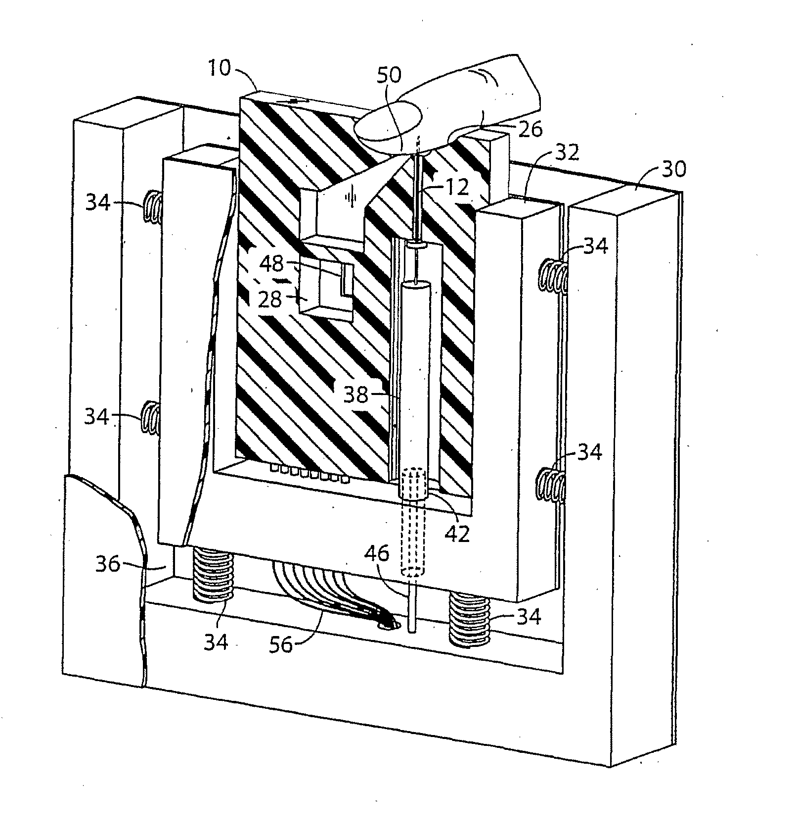 Method and apparatus for lancet launching device integrated onto a blood-sampling cartridge