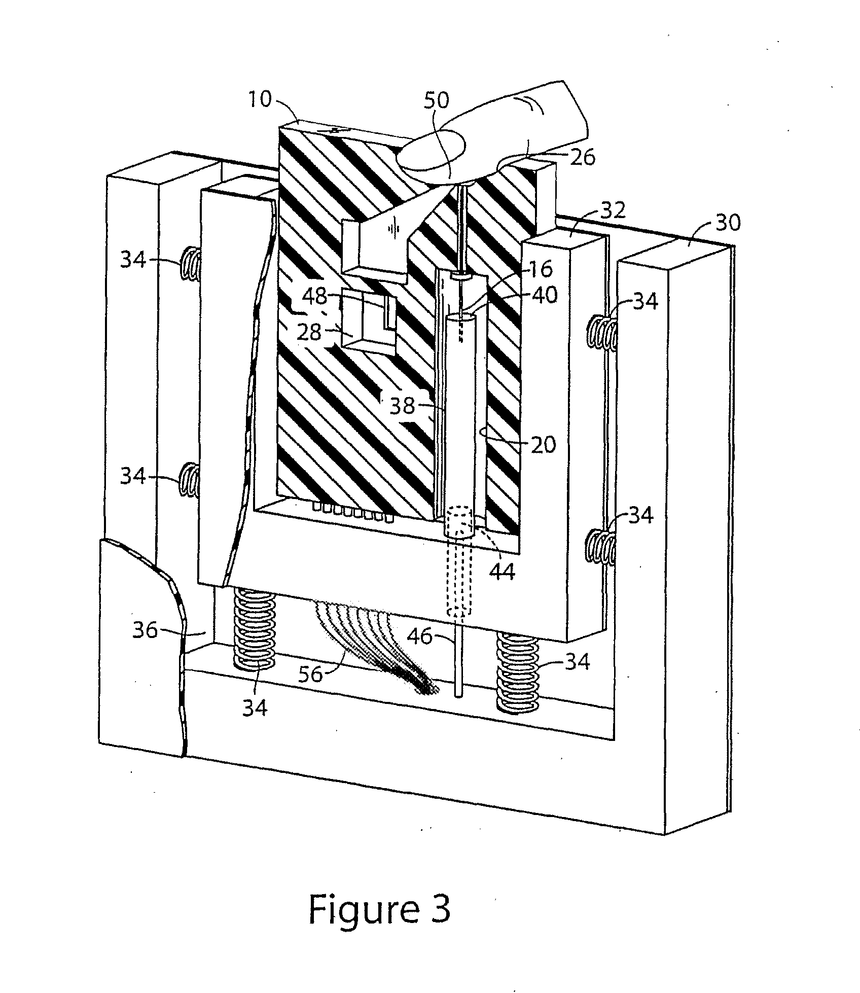 Method and apparatus for lancet launching device integrated onto a blood-sampling cartridge