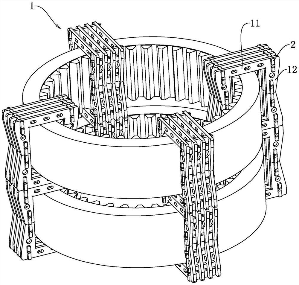 Assembly type cushion for heat treatment of ring workpieces