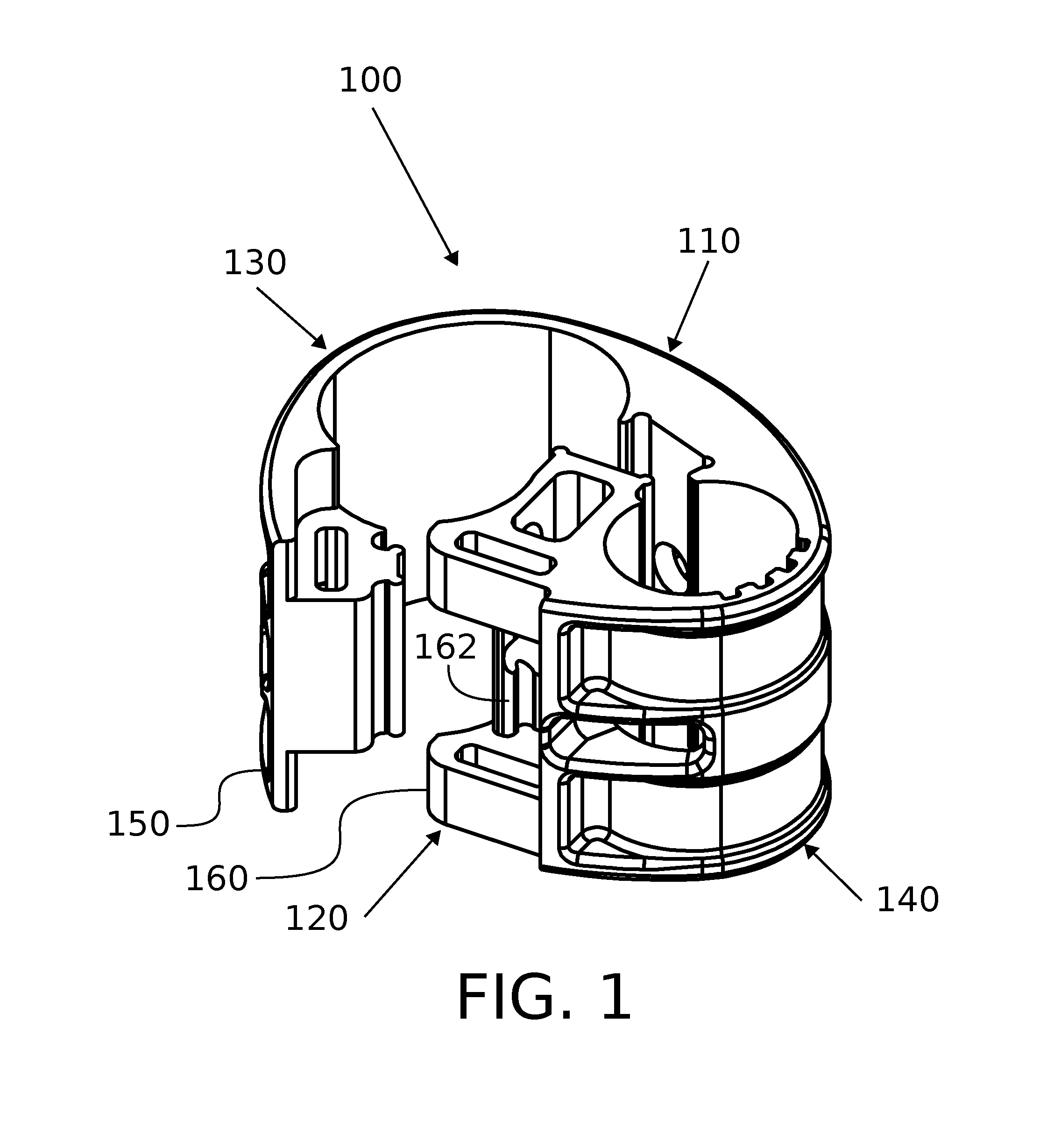 One-piece hinge body and hinge assembly for pivoting elements