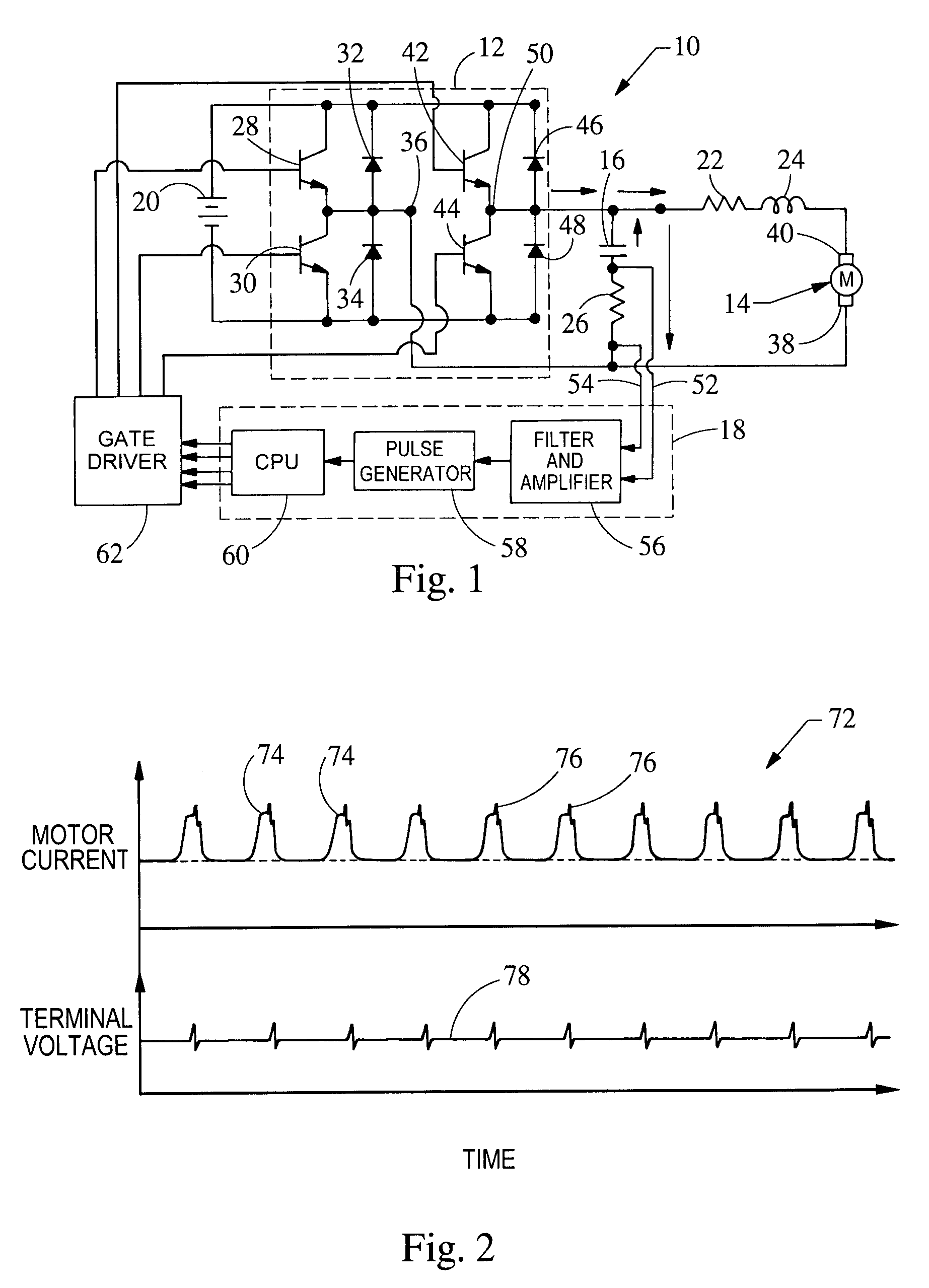 Apparatus for DC motor position detection with capacitive ripple current extraction