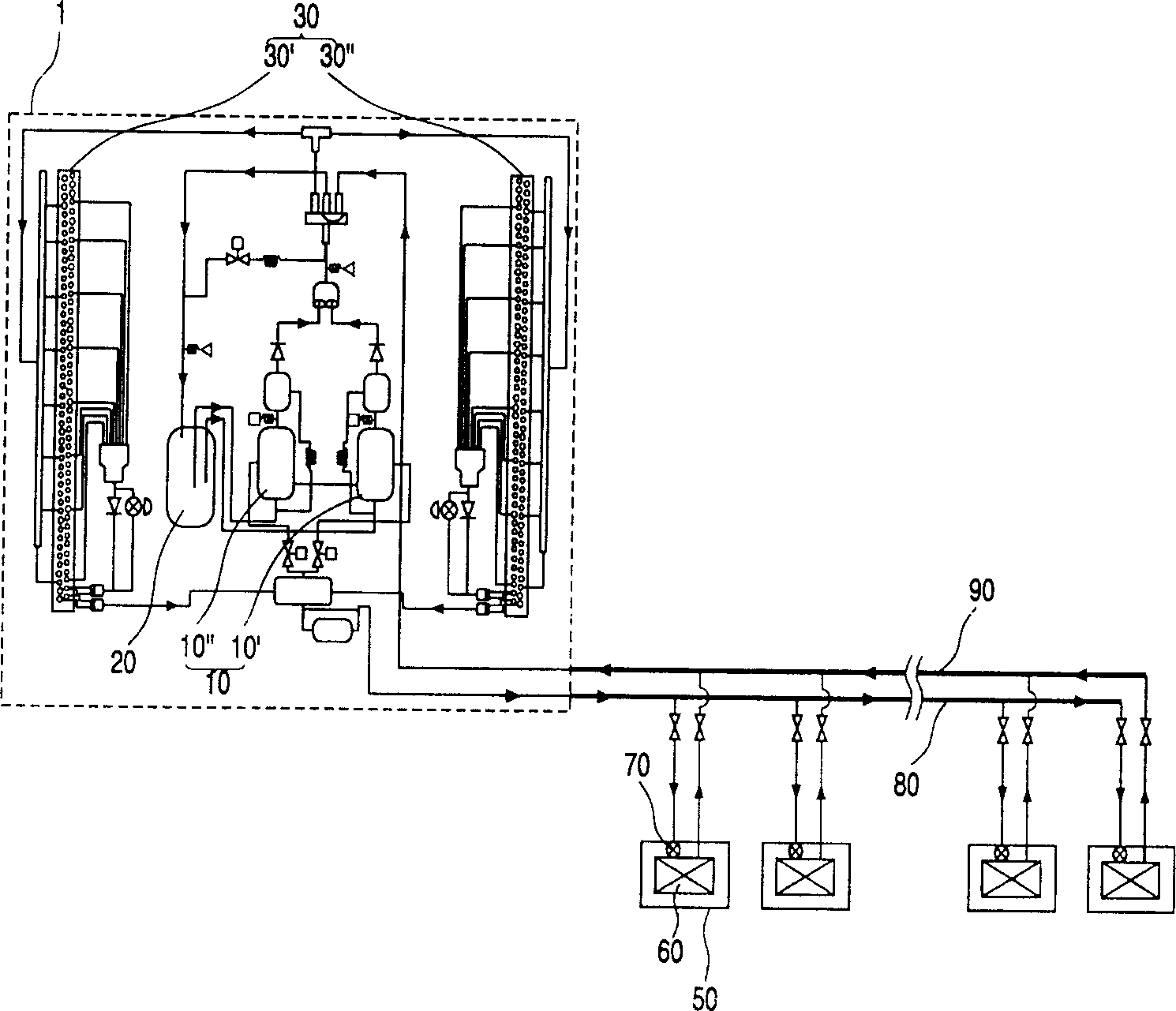 Air conditioner oil separator mounting structure