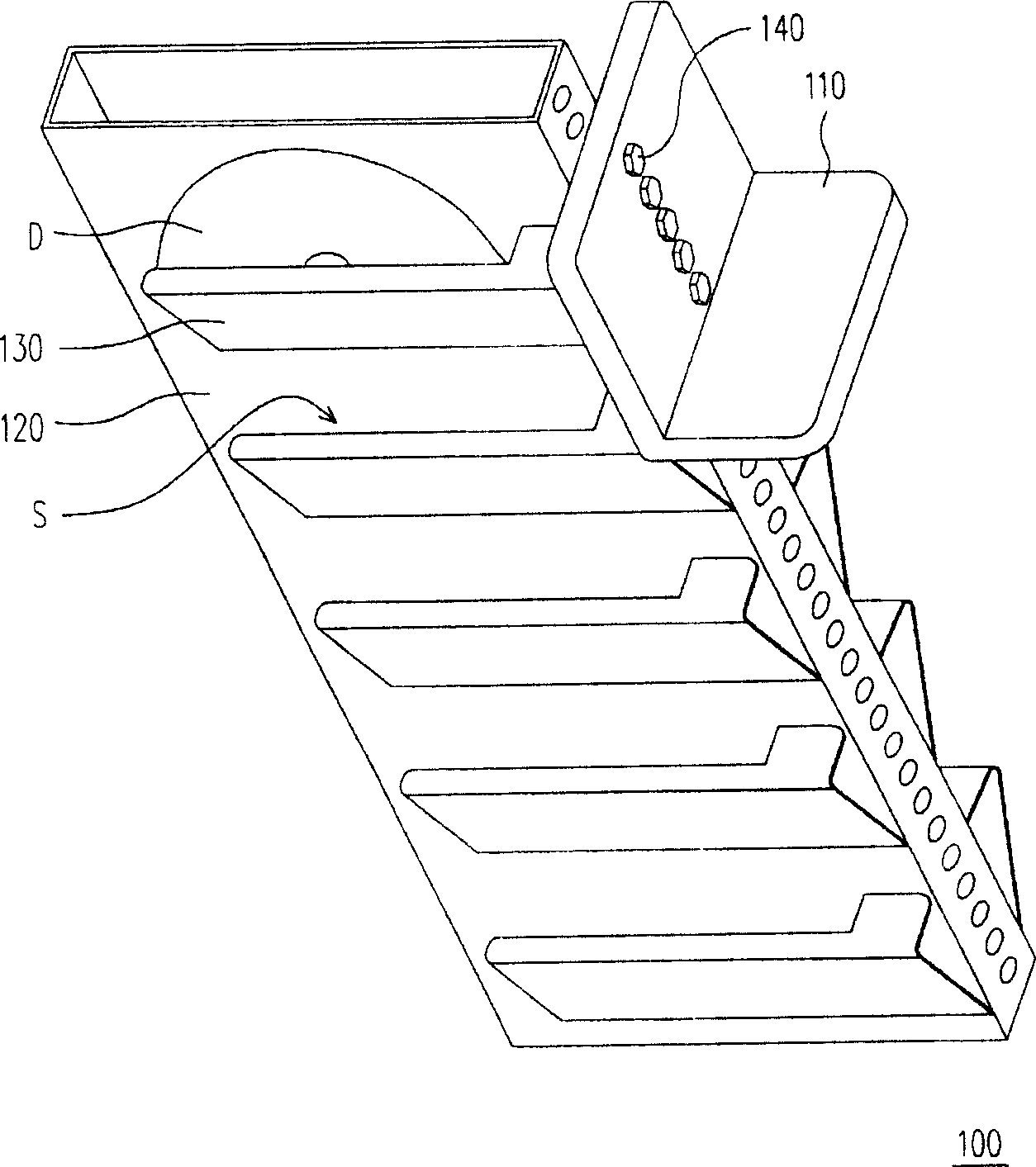 Compact disk sheet placing shelf