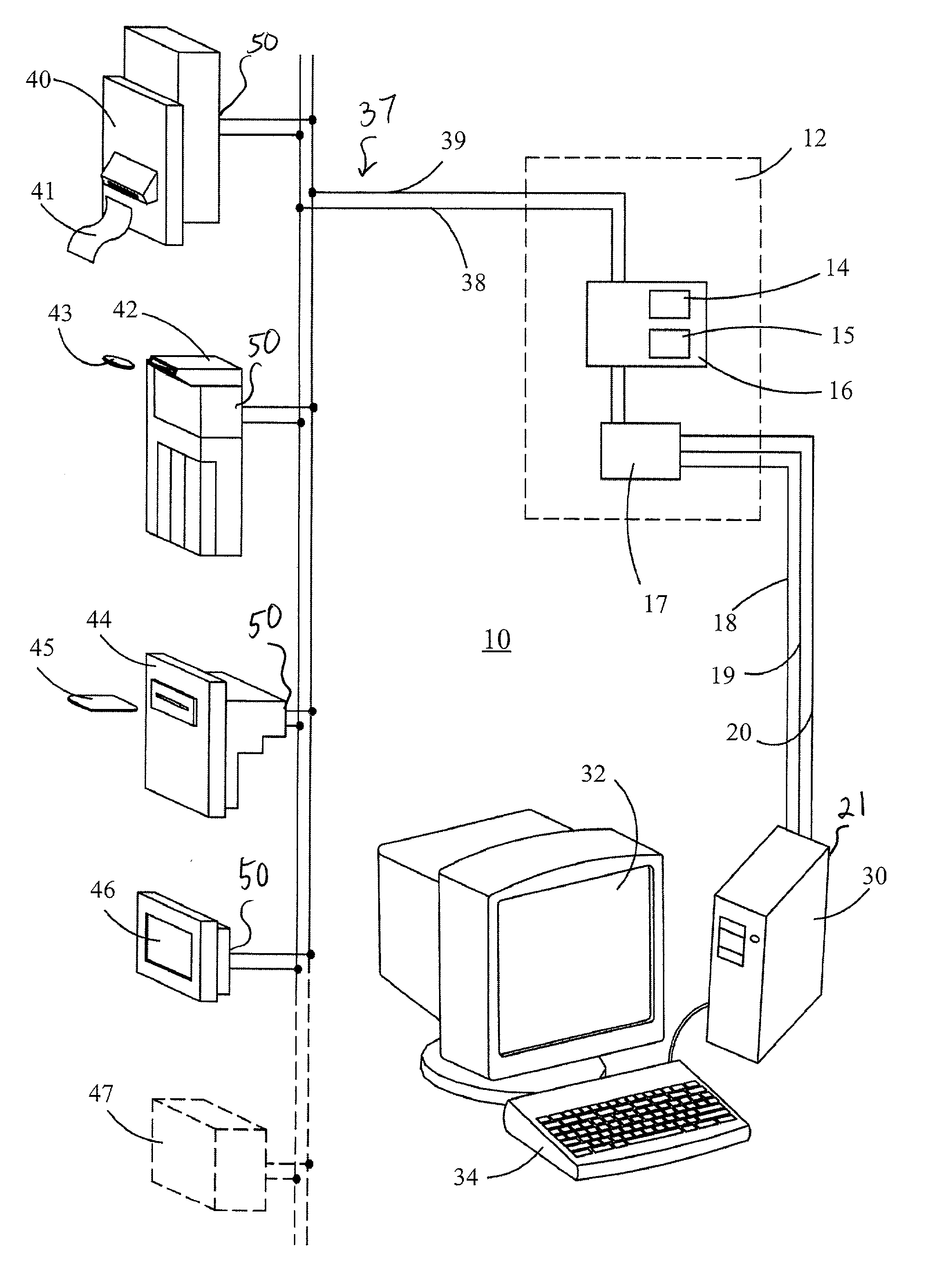 Multi-drop bus to personal computer interface