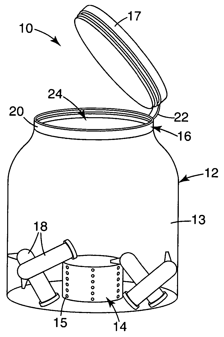 Container assembly and method for humidity control