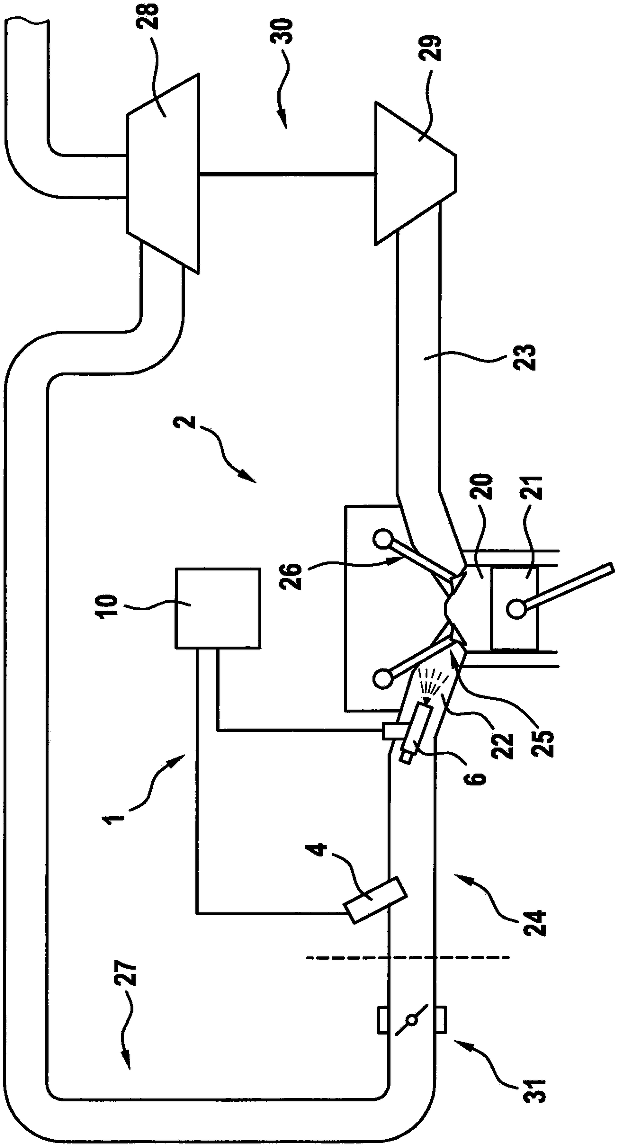 Water injection device of a combustion engine and method for operating same