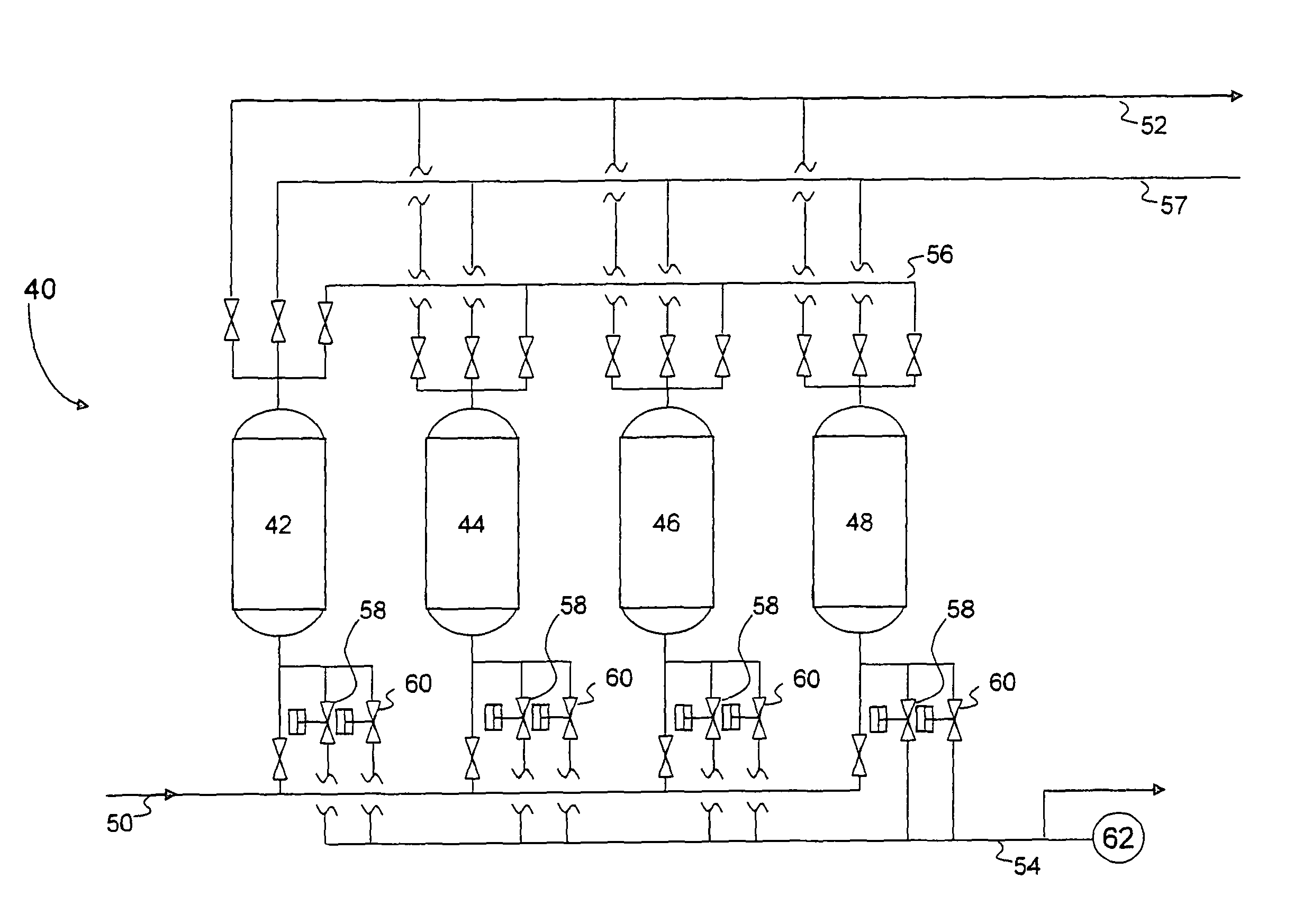 Staged blowdown of adsorbent bed