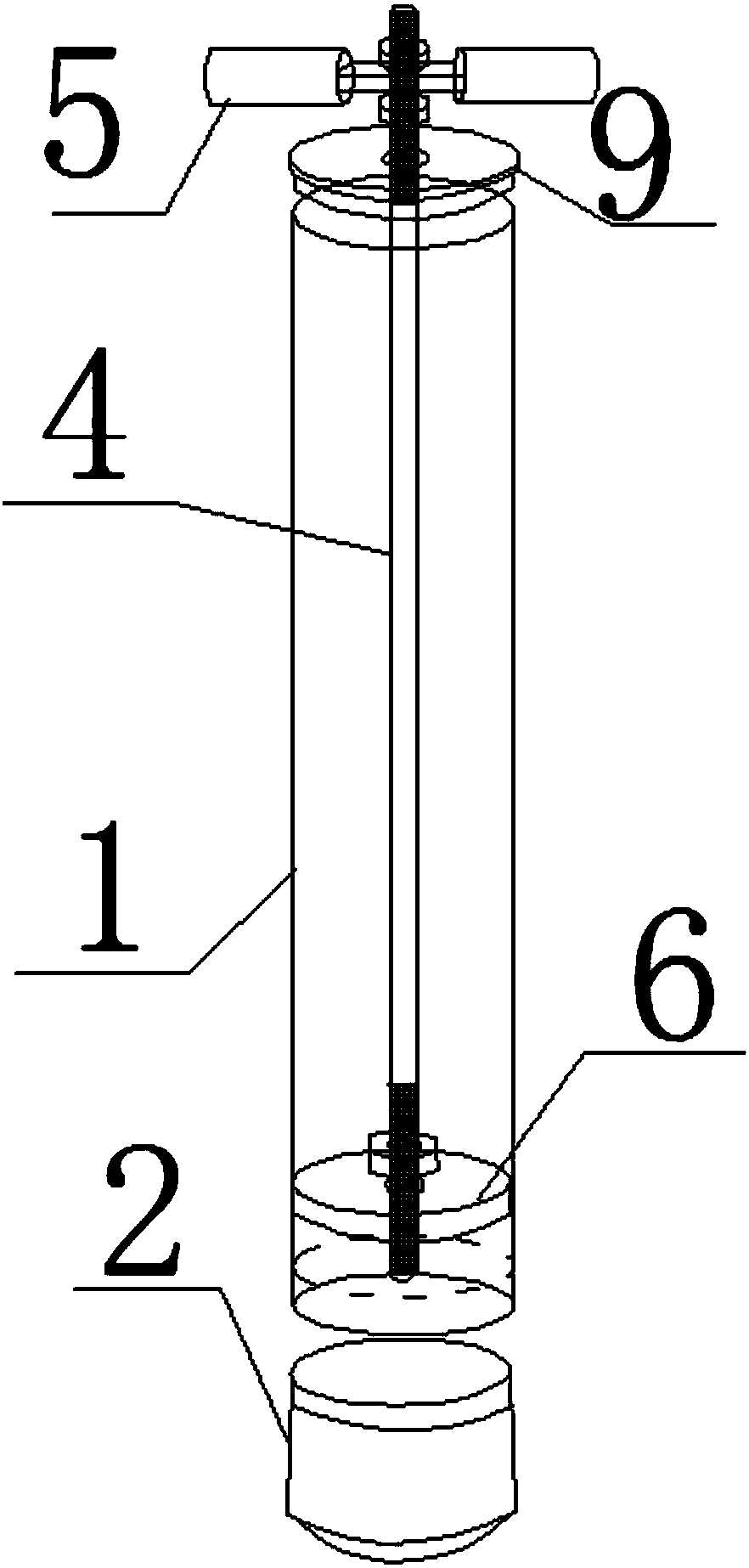 Intact soil core collection device for determining soil volume weight of marsh wetland and application method of intact soil core collection device