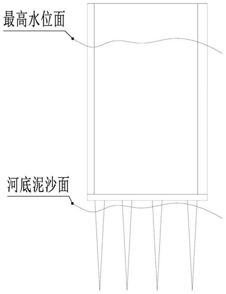 Trestle-free overwater bridge pile foundation and bearing platform construction method