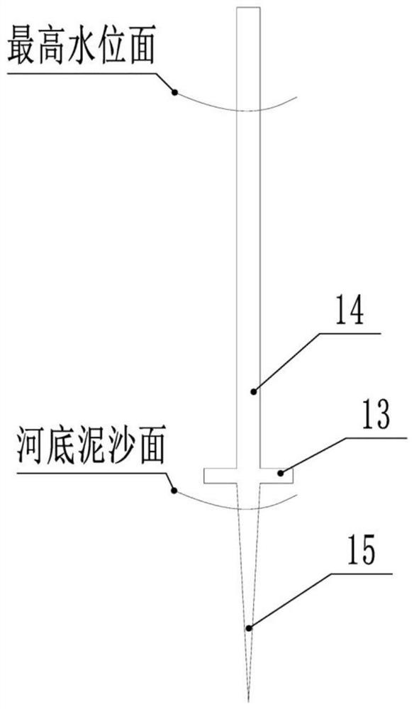 Trestle-free overwater bridge pile foundation and bearing platform construction method