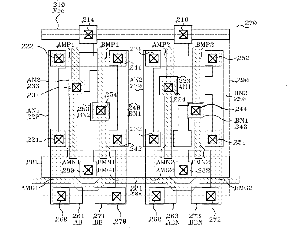 Single-event-proximity-effect-resistant static storage unit of physical space interleaving type