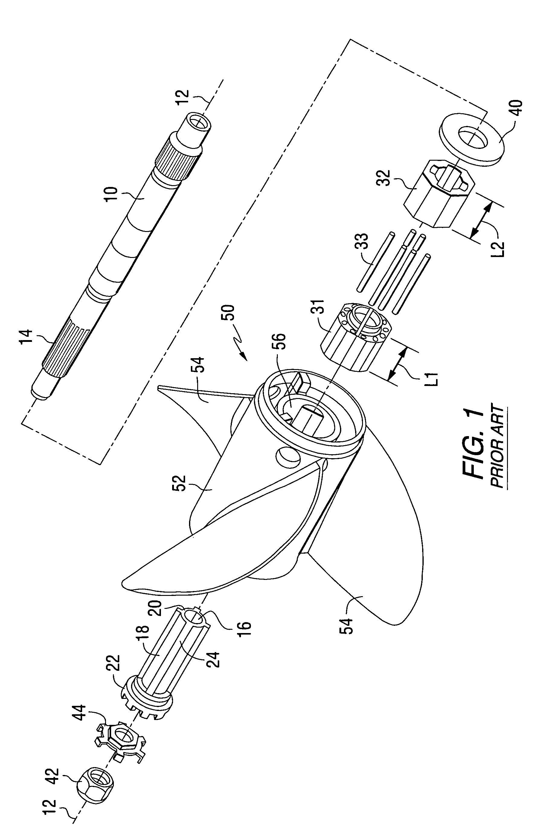 Dual rate torque transmitting device for a marine propeller